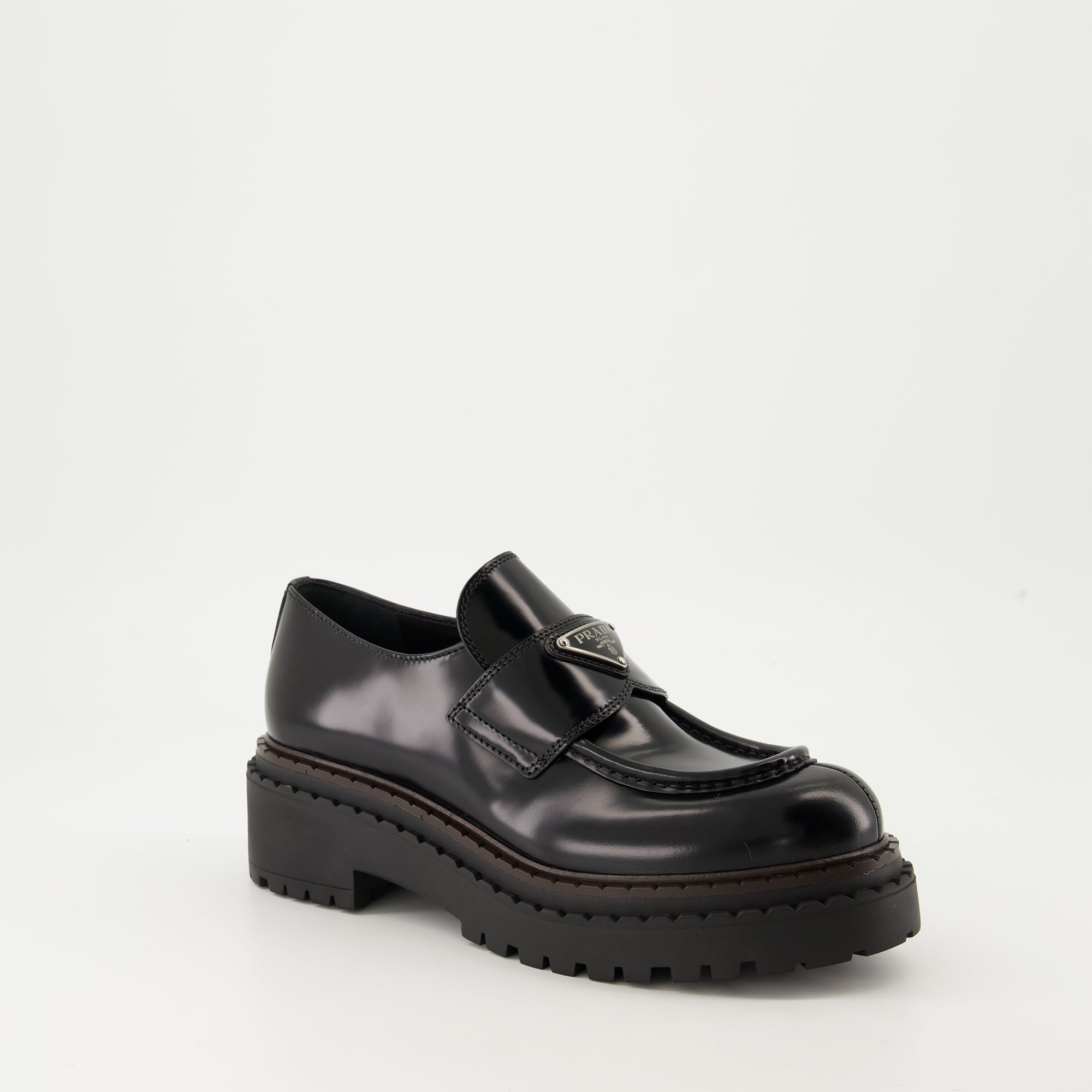 Mocassins Mocassins en cuir Chocolate Prada Noir Femme