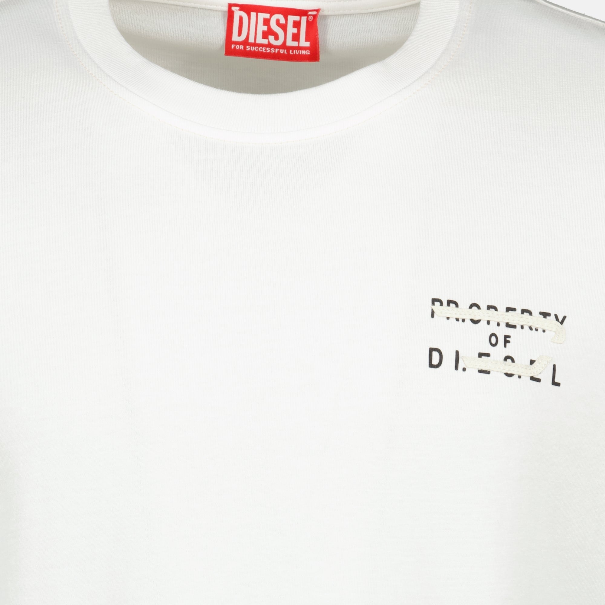 Immagine della t-shirt T-Adjust-V5 bianca del marchio Diesel per Uomo - Collezione Primavera-Estate 2026 - Vista Dettagliata_2