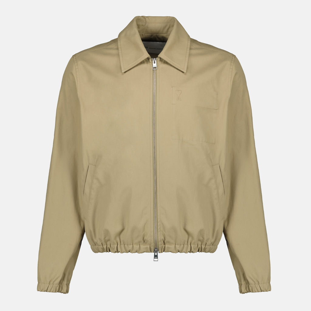 Image de l'article Blouson beige AMI de coeur de la marque Ami PARIS pour Homme - Saison Printemps-Été 2026 - Vue de Face