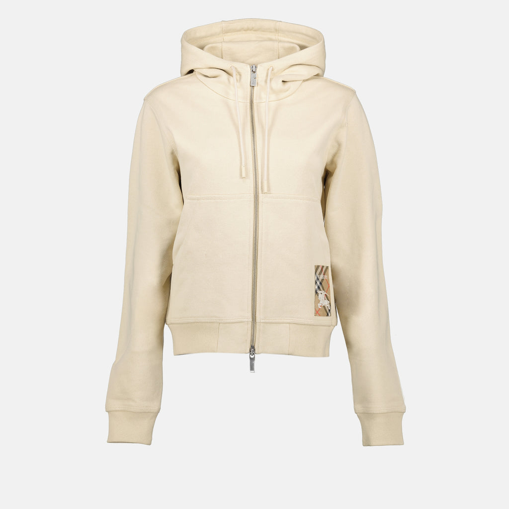 Sweatshirts Sweatshirt zippé Cavalier Burberry Beige Femme