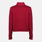 Image de l'article Cardigan zippée bi-matière rouge de la marque Moncler pour Femme - Saison Printemps-Été 2026 - Vue de Dos