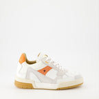 Baskets Baskets en cuir et nubuck New Lab Orange Unisexe