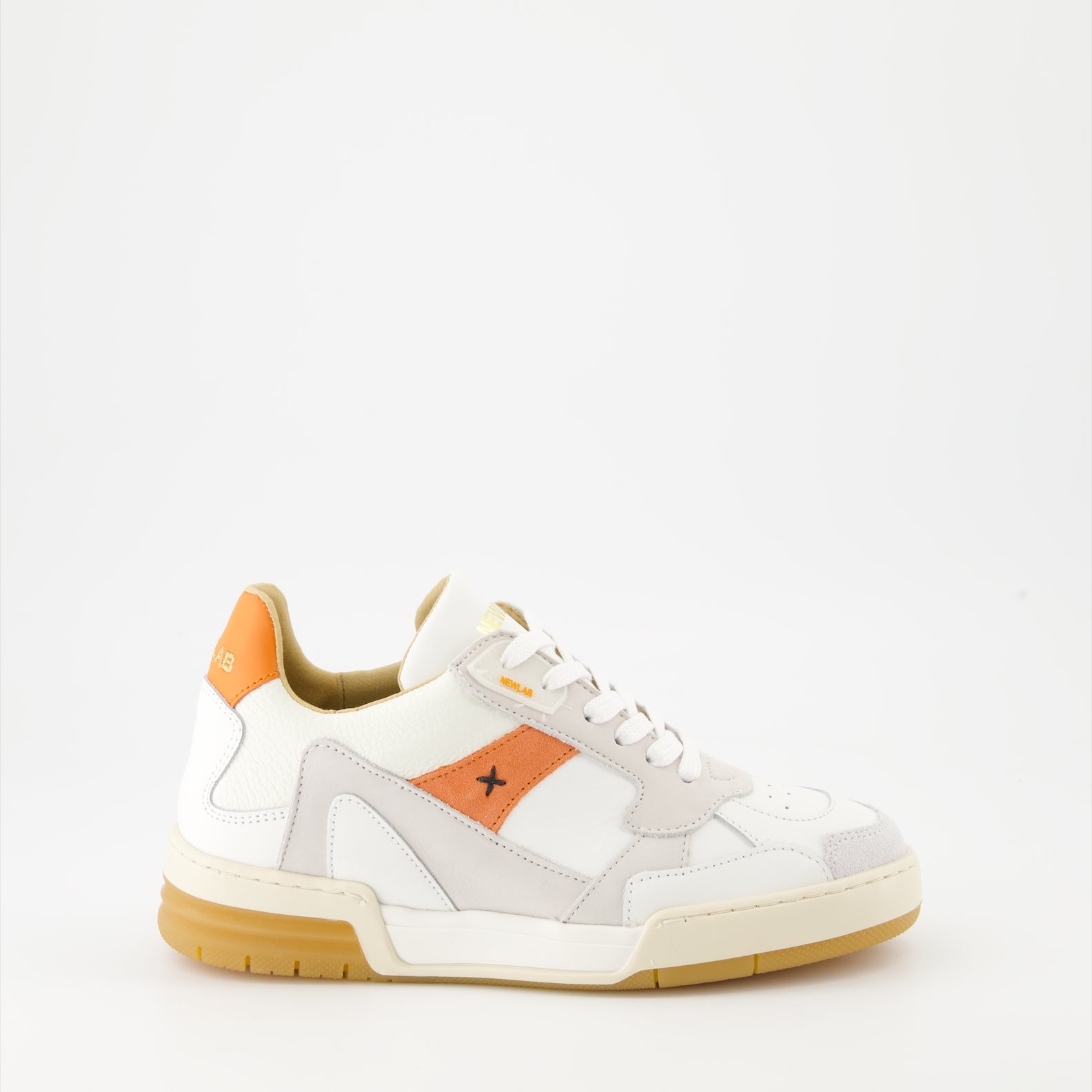 Baskets Baskets en cuir et nubuck New Lab Orange Unisexe