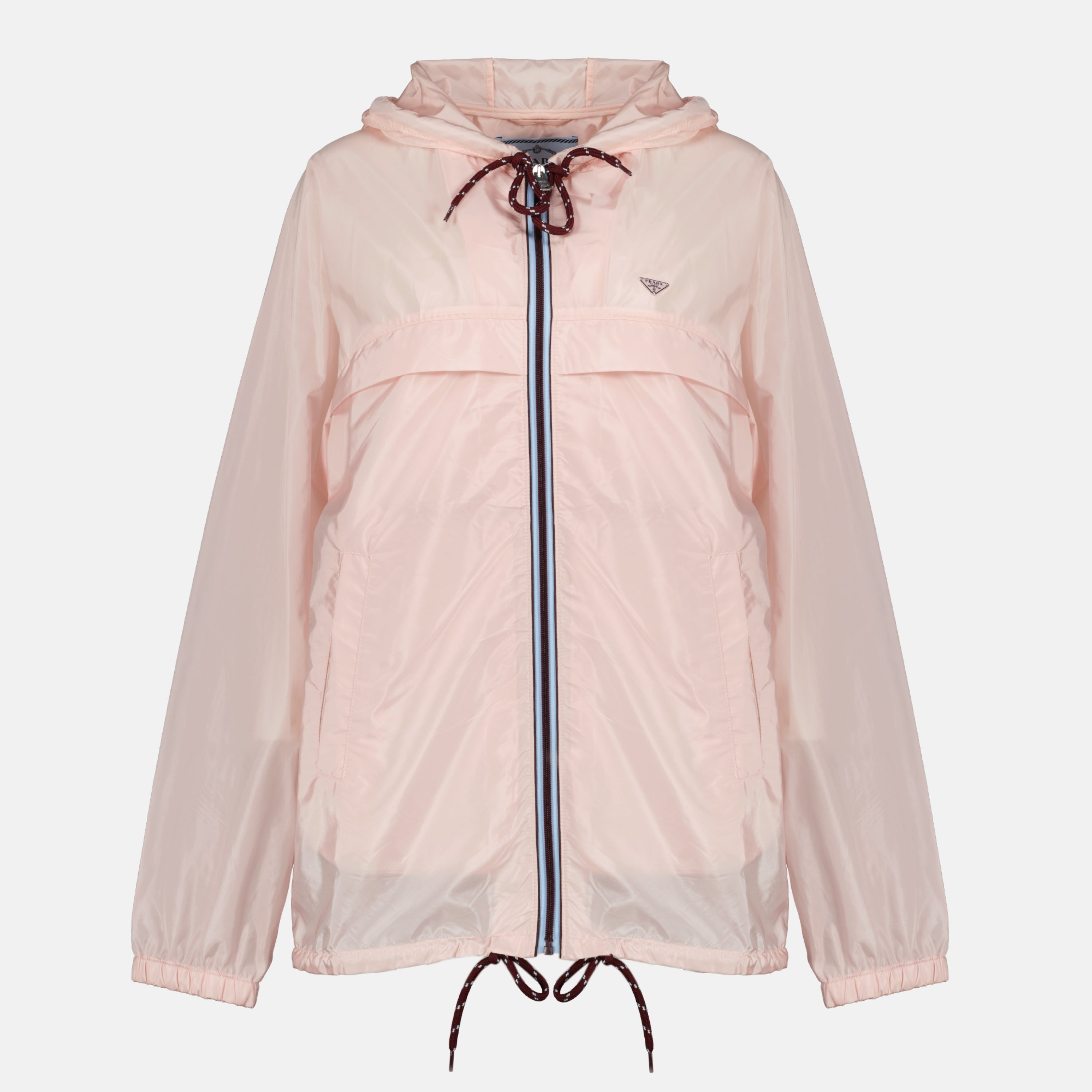 Image de l'article Coupe-vent en Re-nylon mi-long rose de la marque Prada pour Femme - Saison Printemps-Été 2026 - Vue de Face