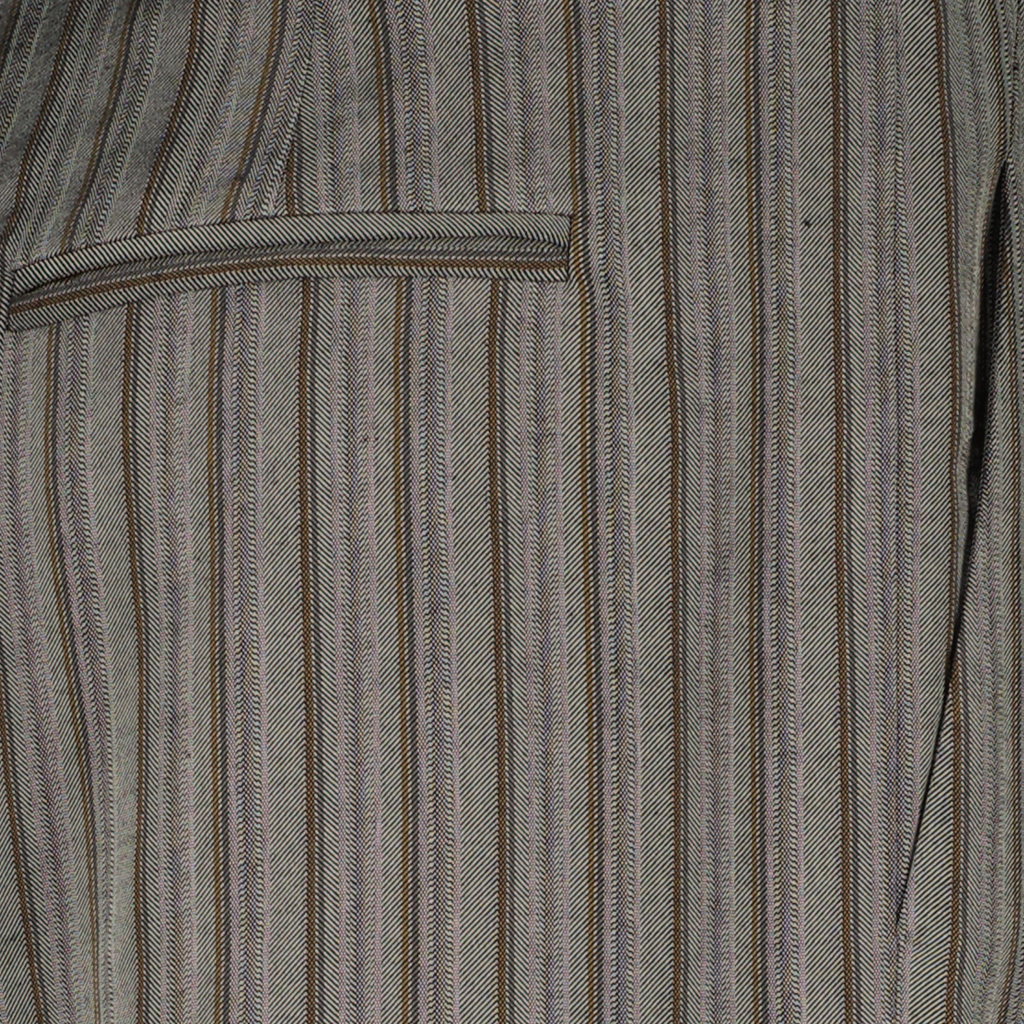Image of the Reyer gray striped pants from the brand Christopher Esber for Women - Spring-Summer 2026 - Detailed View_1