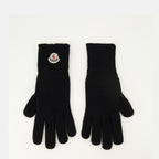 Image de l'article Gants en laine noir de la marque Moncler pour Homme - Saison Automne-Hiver 2025 - Vue de Face