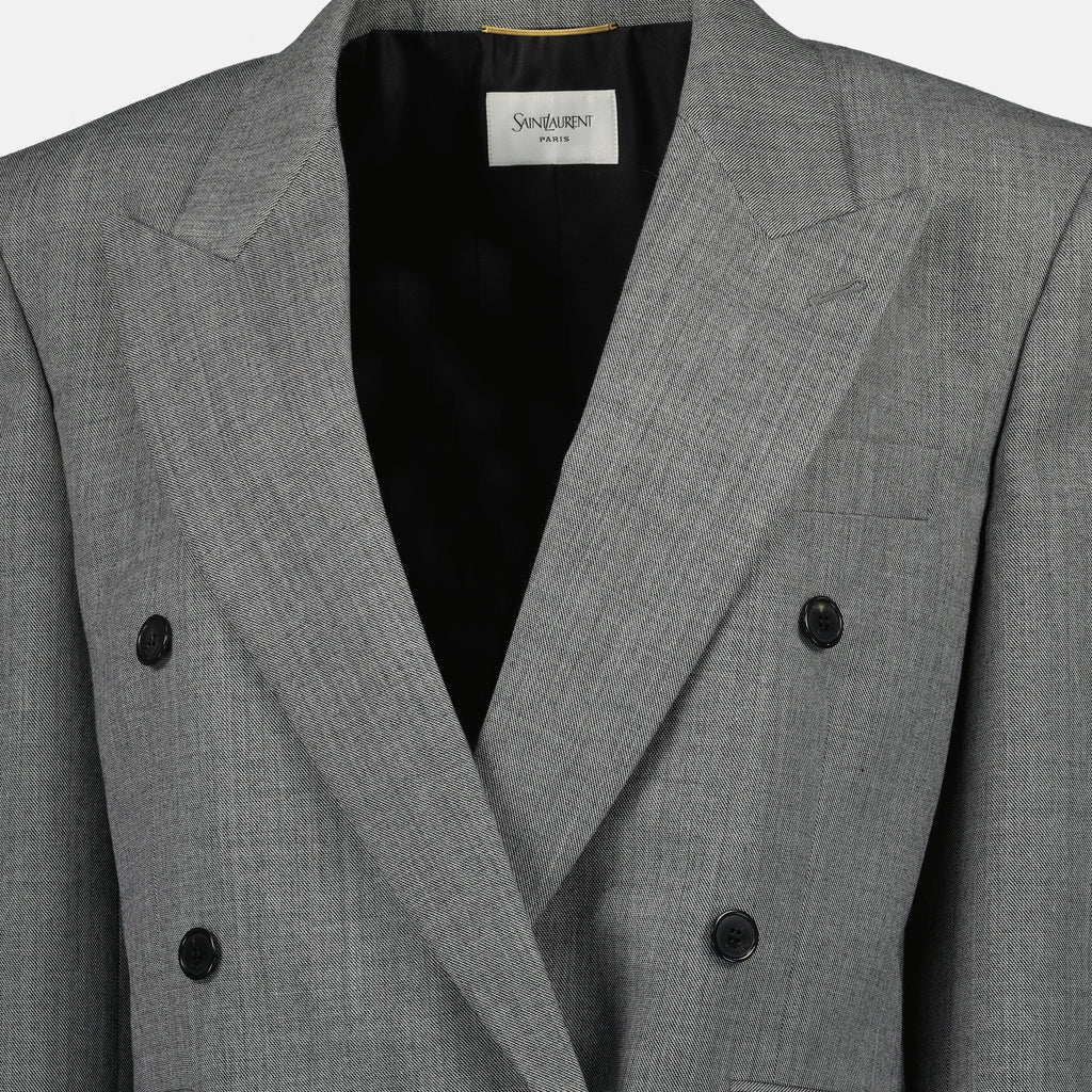 Vestes Blazer en laine Saint Laurent Gris Femme