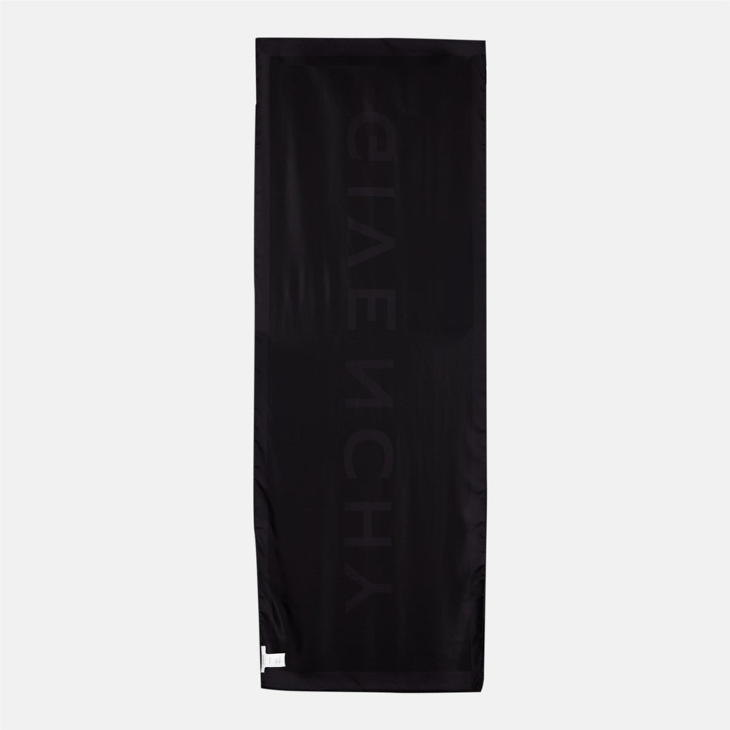 Image de l'article Foulard en soie et laine noir de la marque Givenchy pour Femme - Saison Automne-Hiver 2025 - Vue de Dos