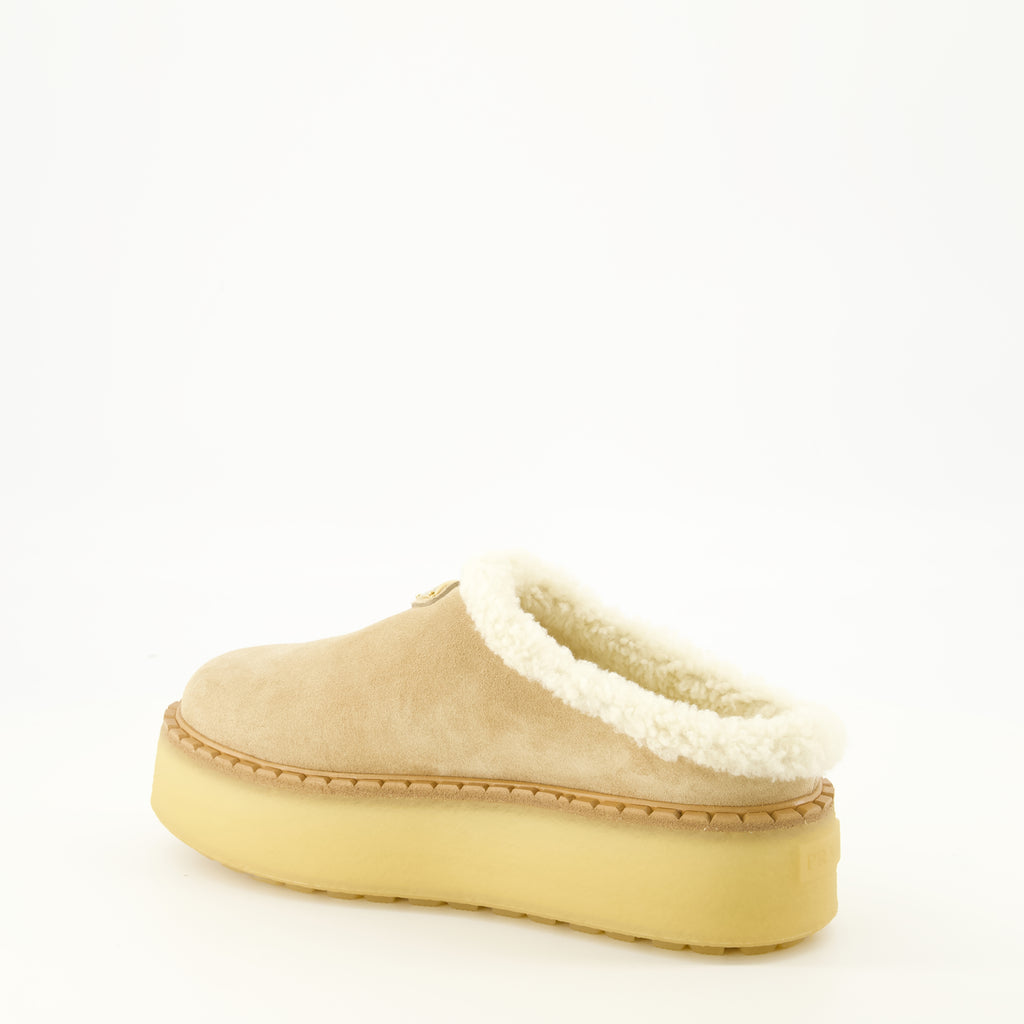 Chaussures ouvertes Mules in Camoscio Beige Prada Beige Femme