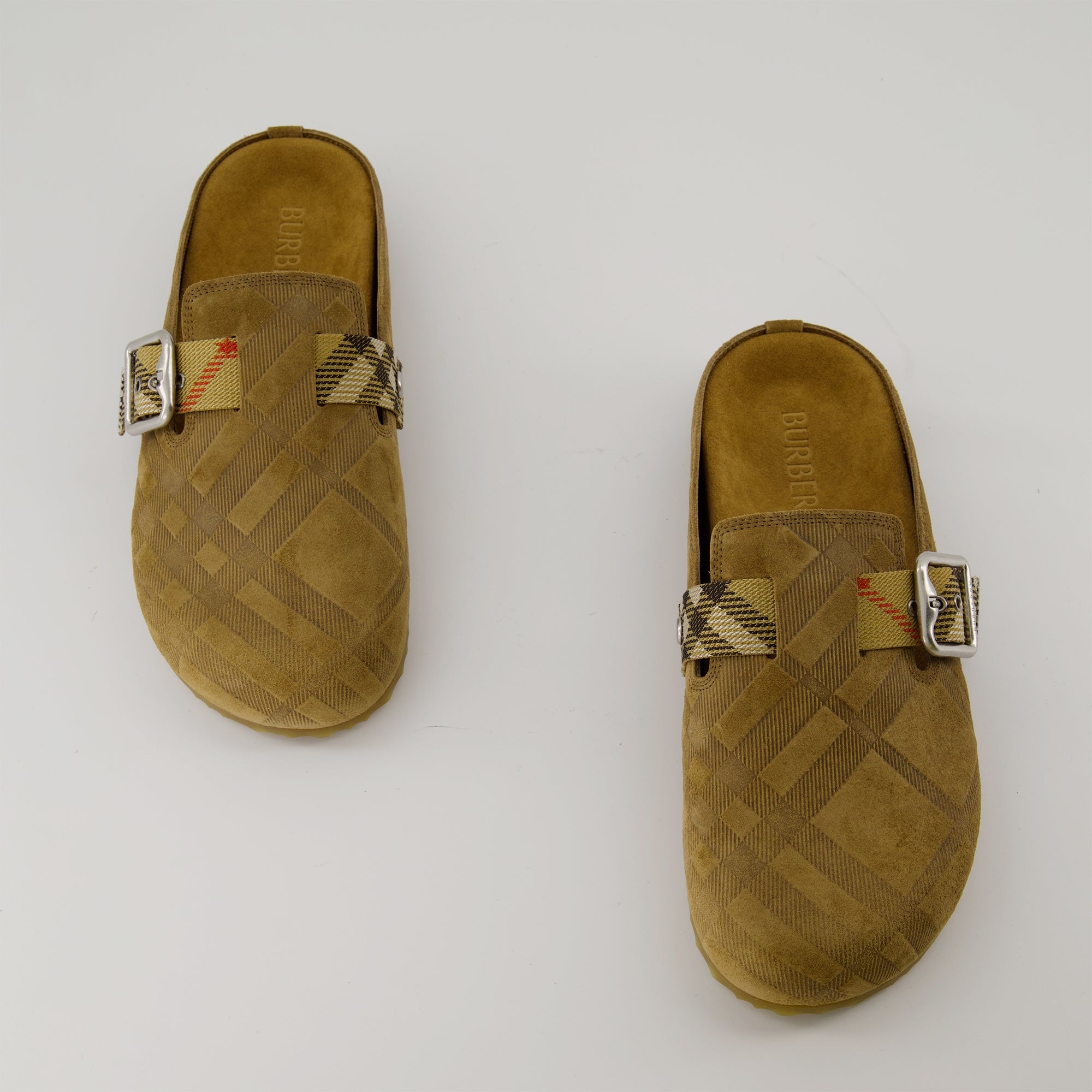 오픈 슈즈 어키 클로그 Burberry 갈색 여성