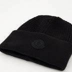 Image of the Moncler men's cotton beanie with logo - Fall-Winter 2025 - Detailed view 2