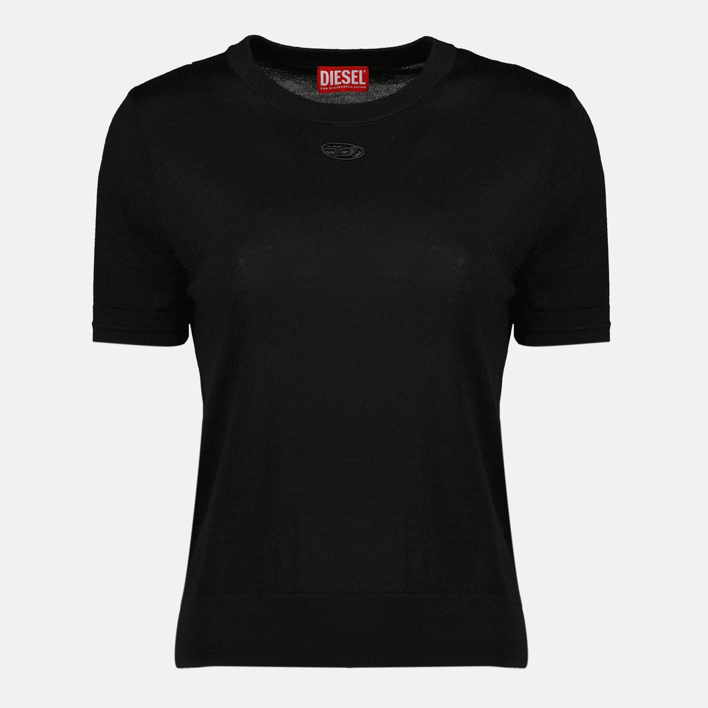 Image of the Diesel Women's M-Aline black knit article - Spring-Summer 2026 - Front View
