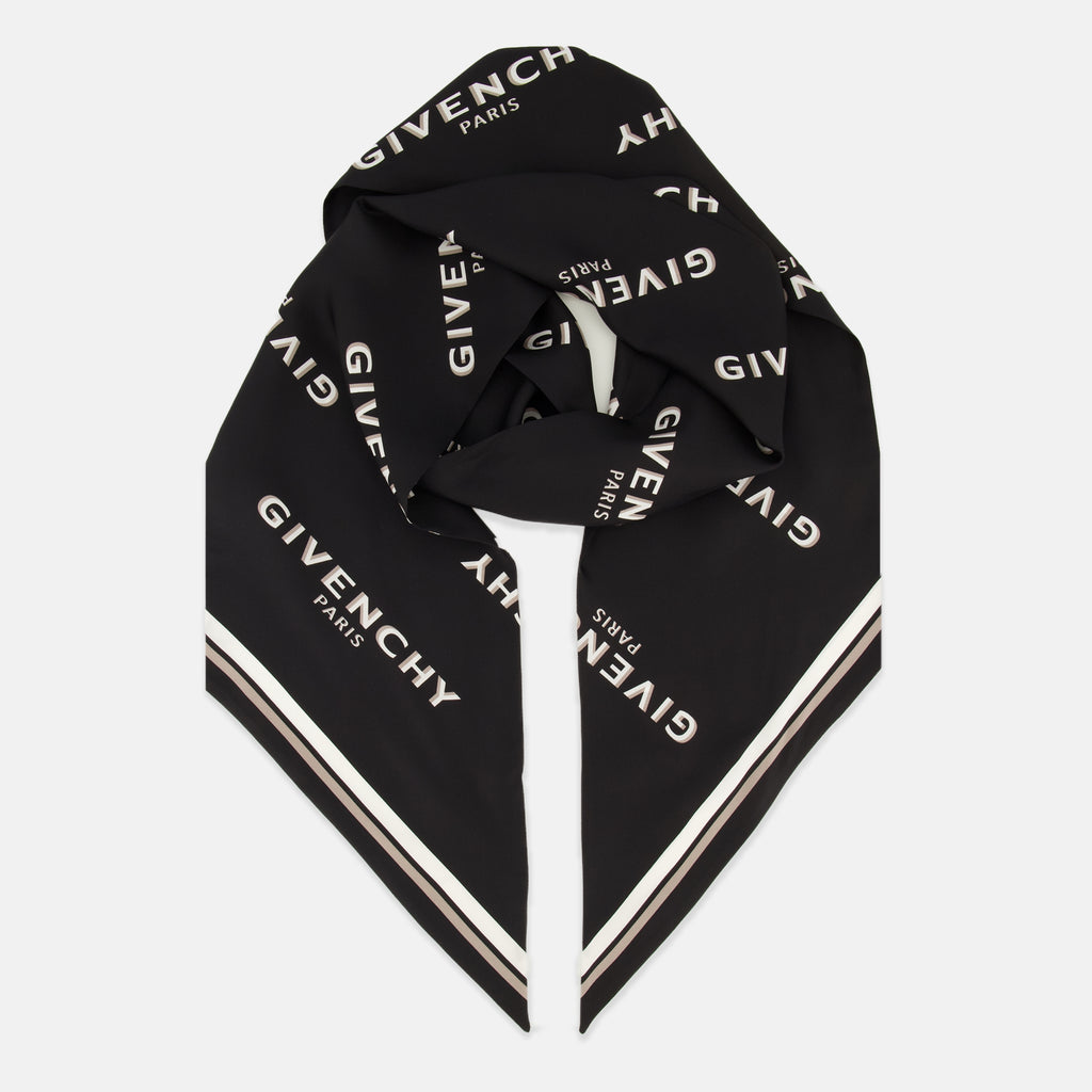Écharpes, foulards et gants Maxi bandeau en soie Shadow noir Givenchy Noir Femme
