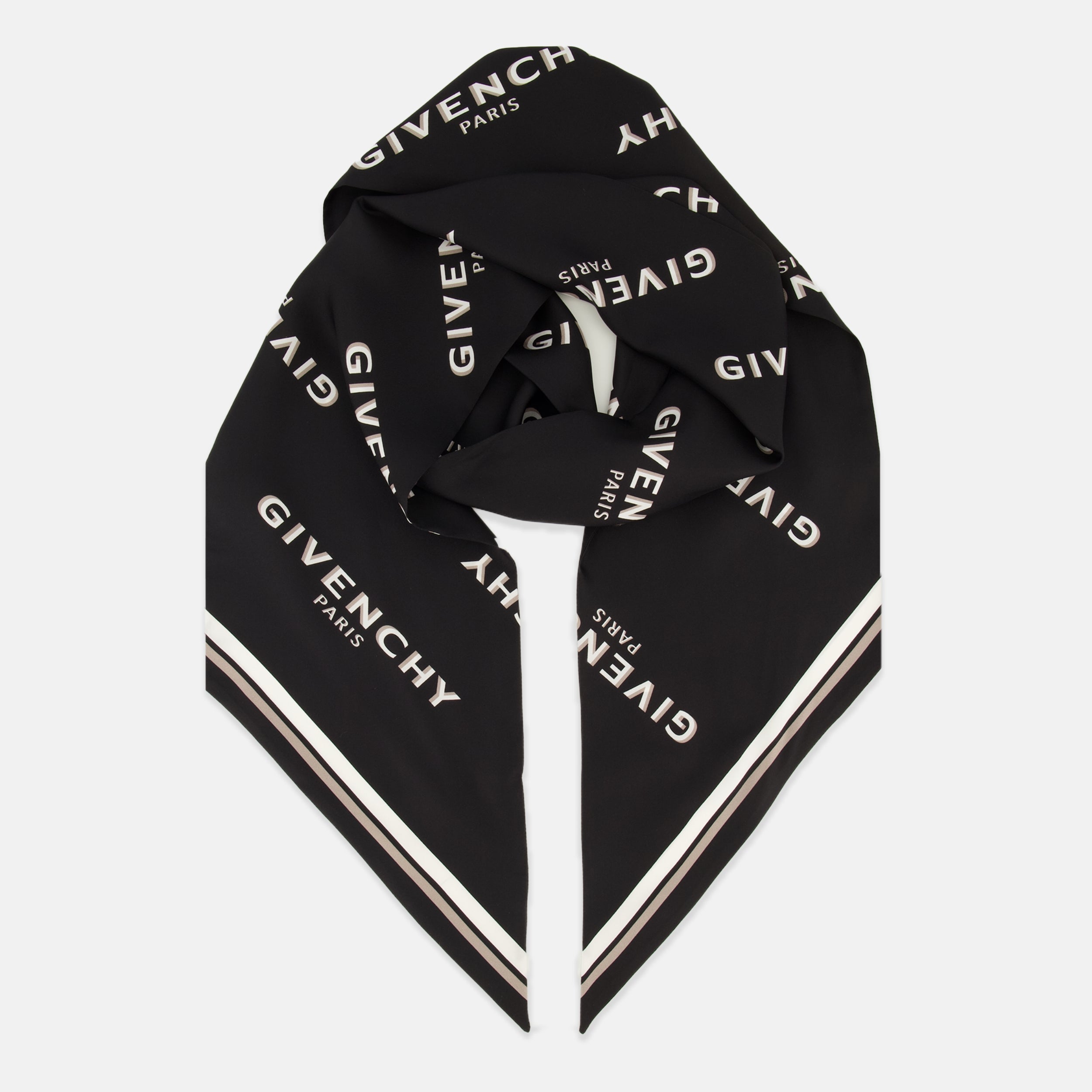 Écharpes, foulards et gants Maxi bandeau en soie Shadow noir Givenchy Noir Femme