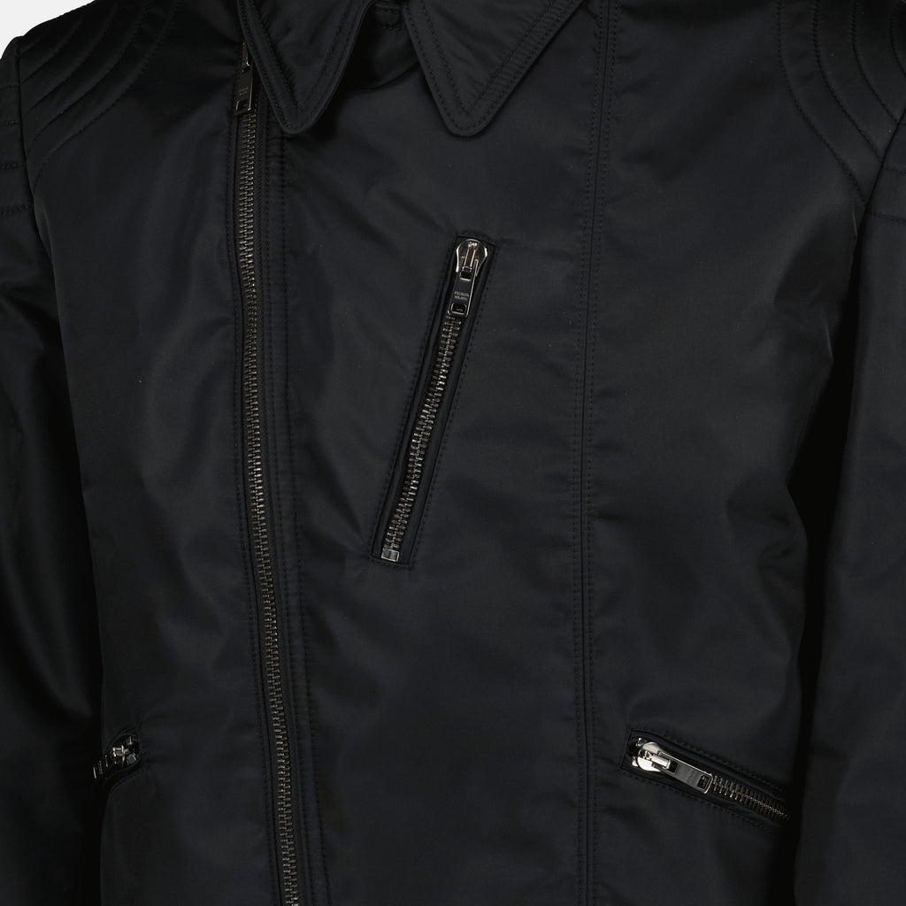 Immagine della giacca in nylon nero di Prada per uomo - Primavera-Estate 2026 - Vista dettagliata_1