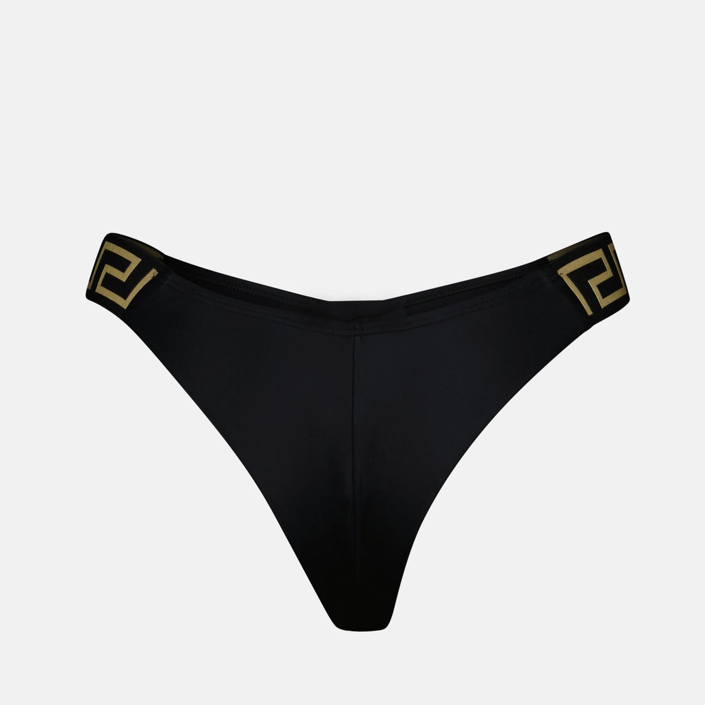 Beachwear Bas de bikini Greca Versace Noir Femme