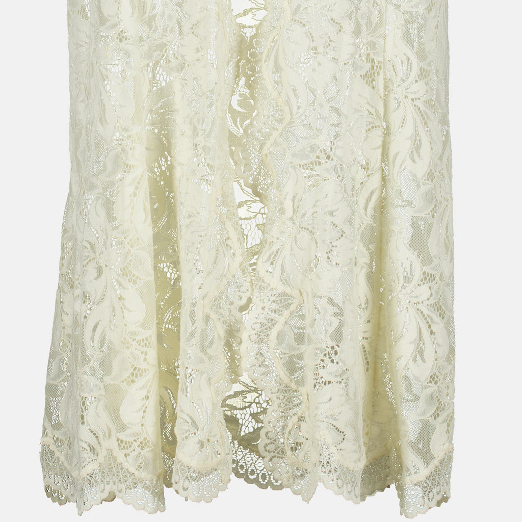 Robes Vestido Largo de Encaje Beige Rabanne Beige Femme