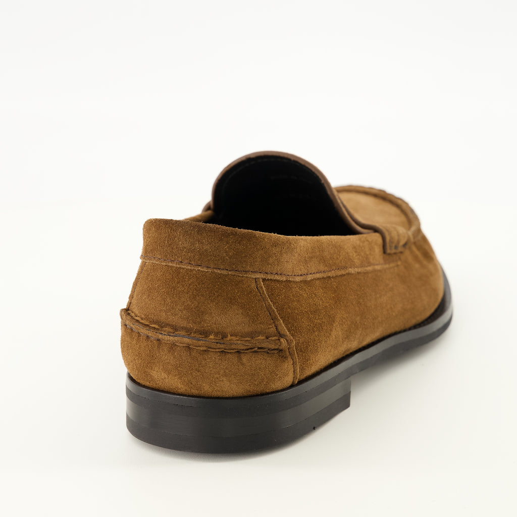 Mocassins Mocassini in Pelle Scamosciata Marroni Prada Marron Homme