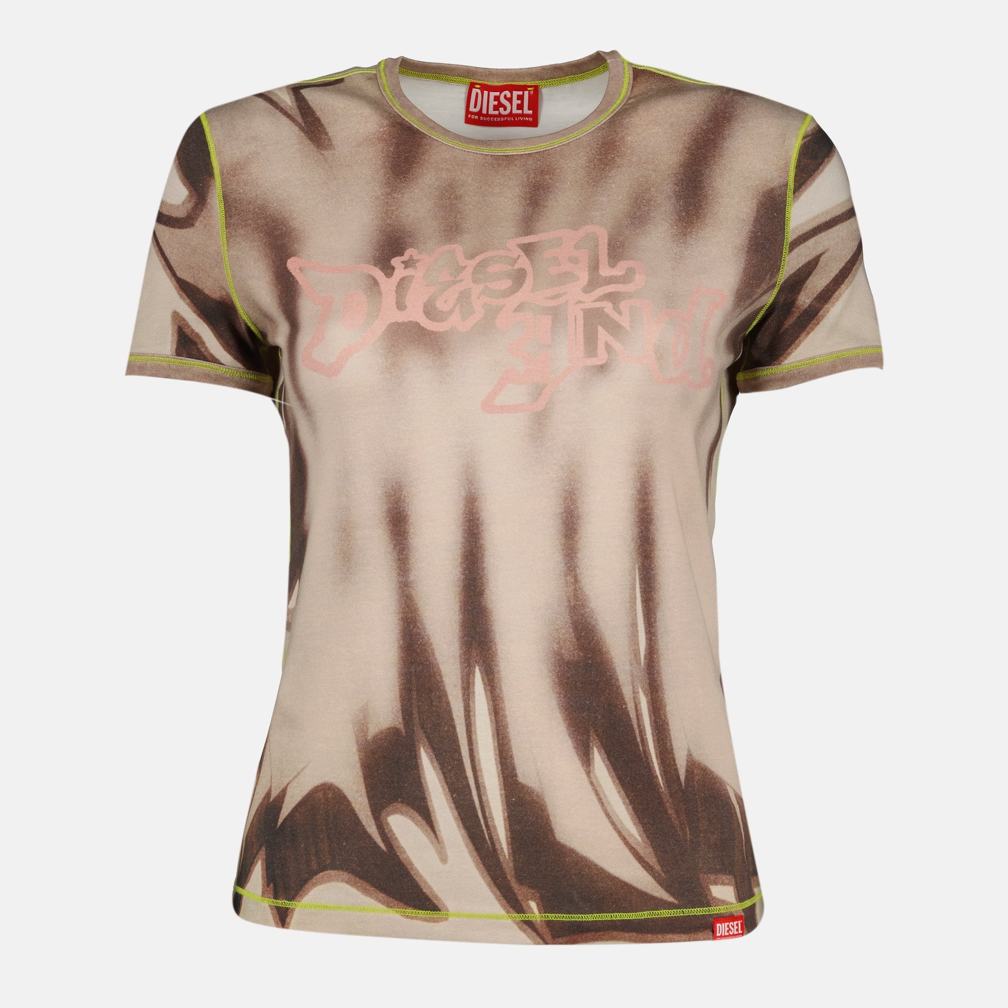 Immagine della maglietta T-Graphi stampata del marchio Diesel per donna - Stagione Autunno-Inverno 2025 - Vista Frontale