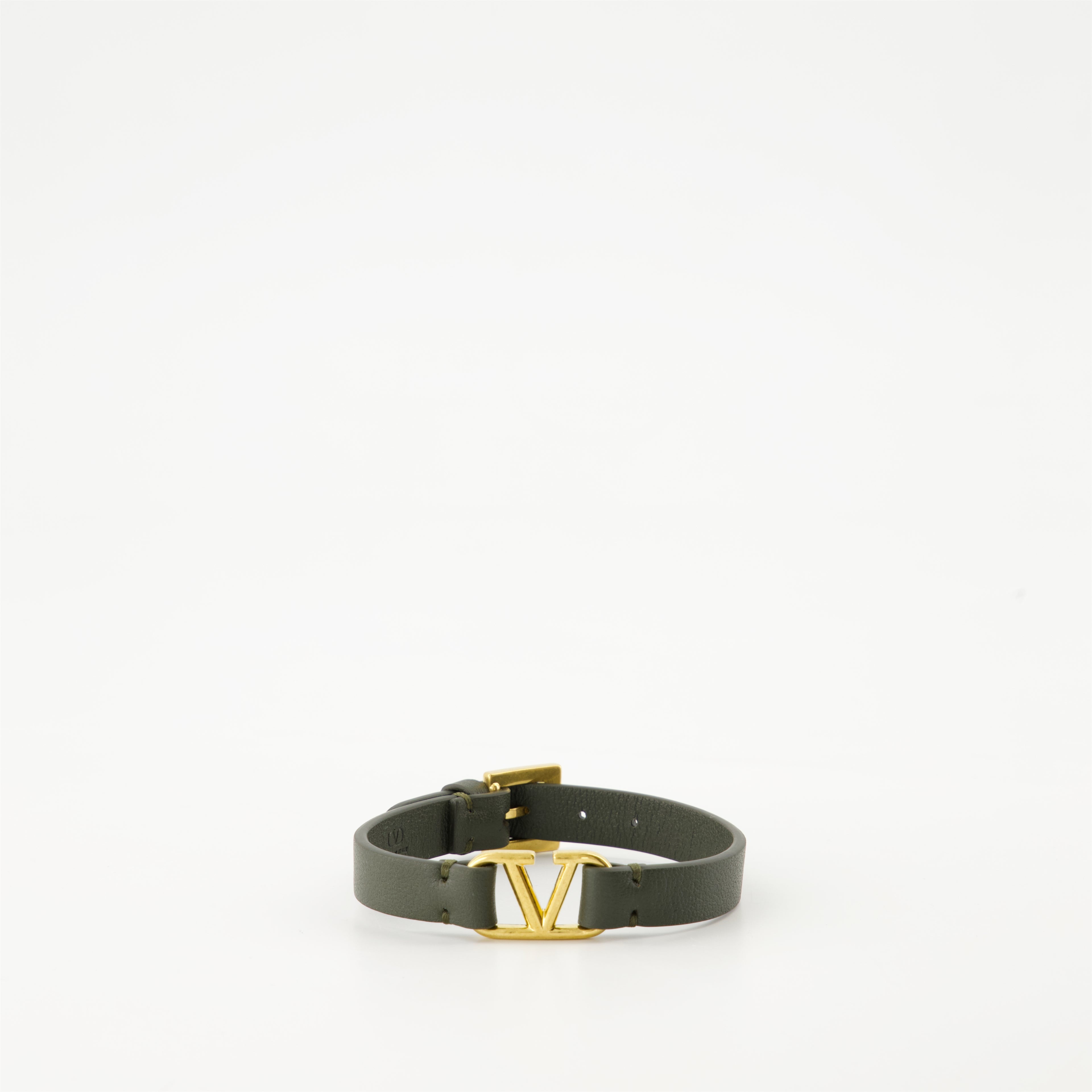 Bijoux Bracelet VLogo en cuir Valentino Garavani Vert Homme