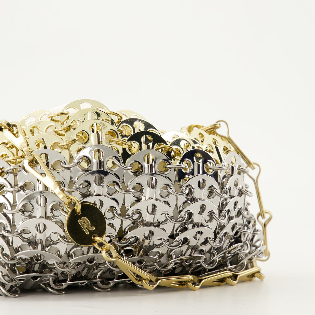 ハンドバッグ・ショルダーバッグ アイコニック 1969 ナノバッグ Rabanne 銀 Femme