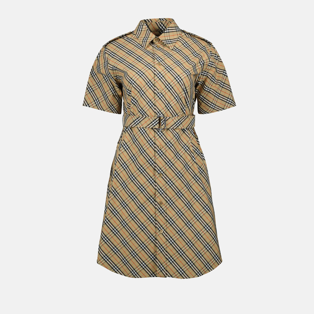 Dresses Checkered Shirt Dress Burberry Beige Femme