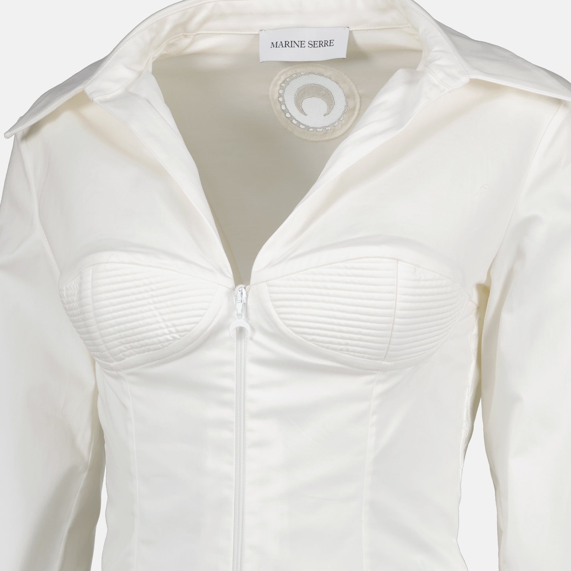 Chemises 화이트 지퍼 셔츠 Marine Serre Blanc Femme