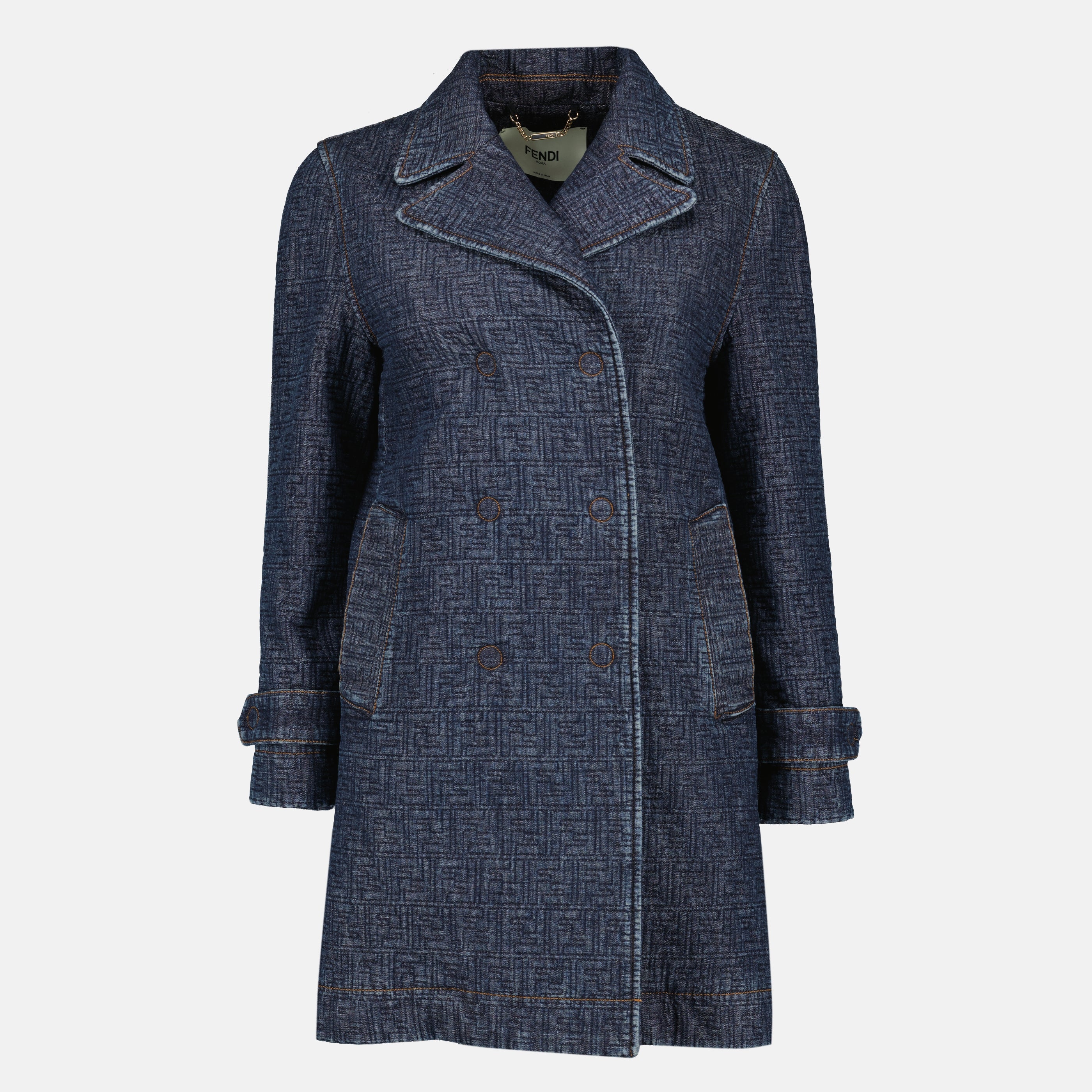 Image de l'article Veste en denim FF bleu marine de la marque Fendi pour Femme - Saison Printemps-Été 2026 - Vue de Face