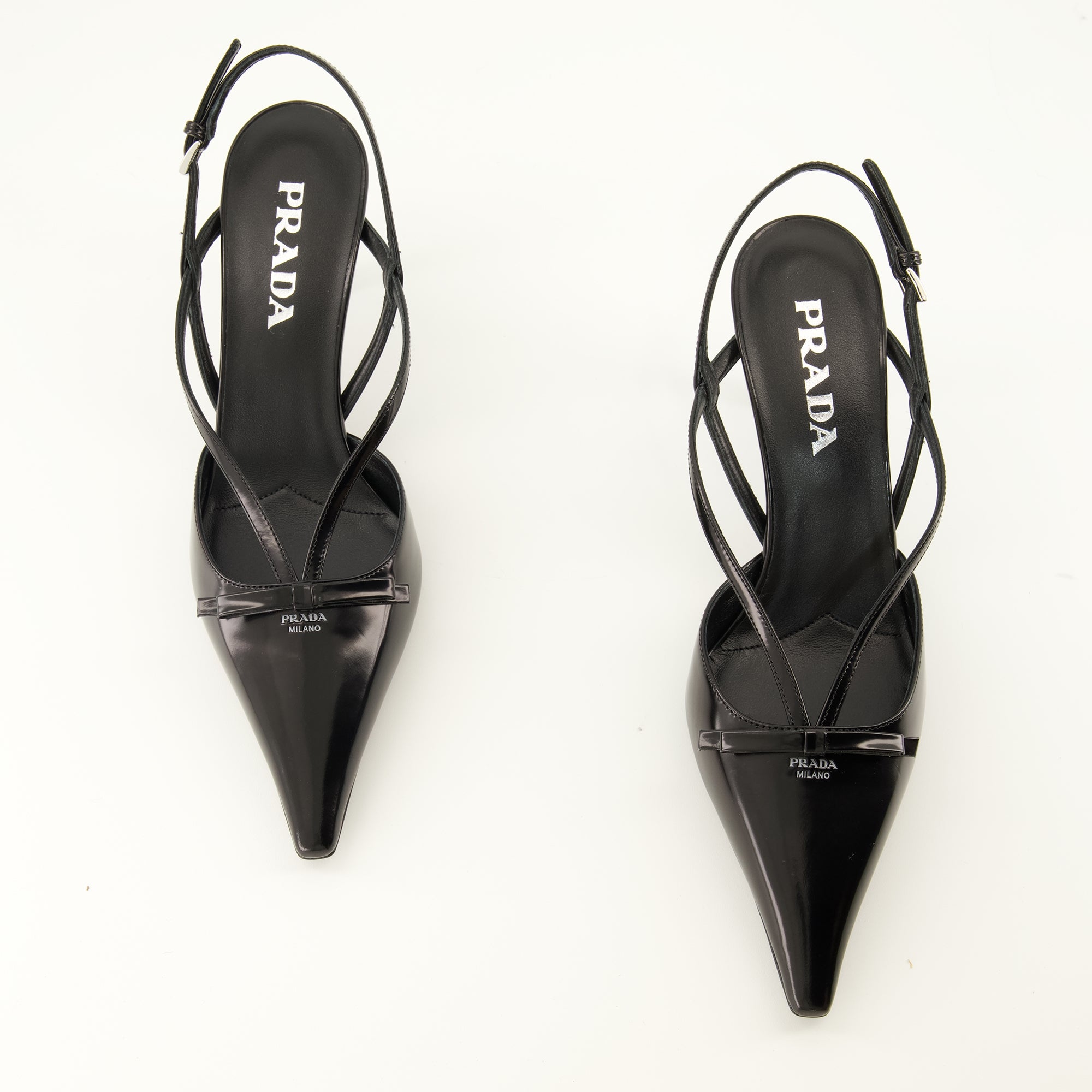 Escarpins Schwarze Lederpumps Prada Noir Femme