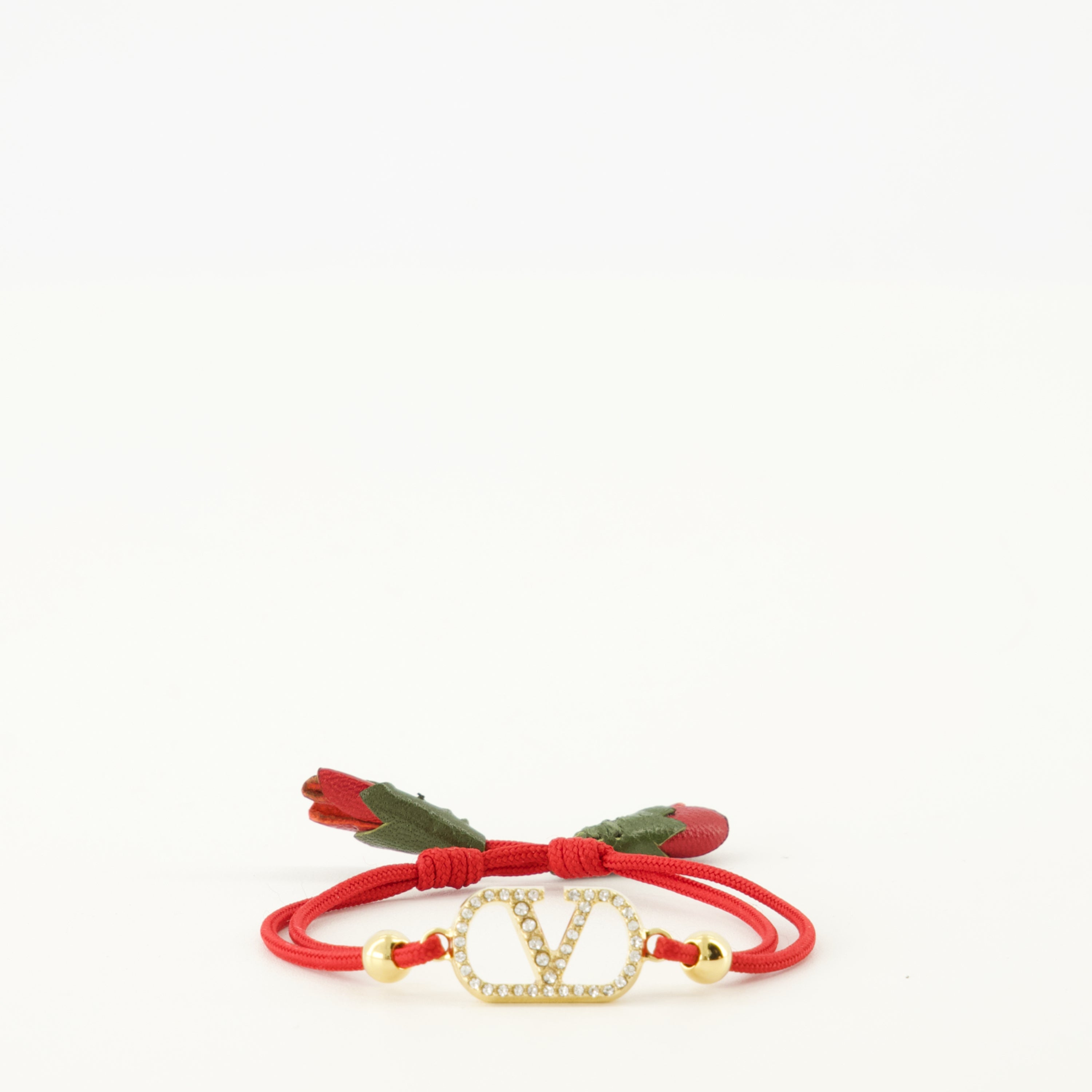 Image de l'article Bracelet Vlogo avec cordon rouge de la marque Valentino Garavani pour Femme - Saison Printemps-Été 2026 - Vue de Face