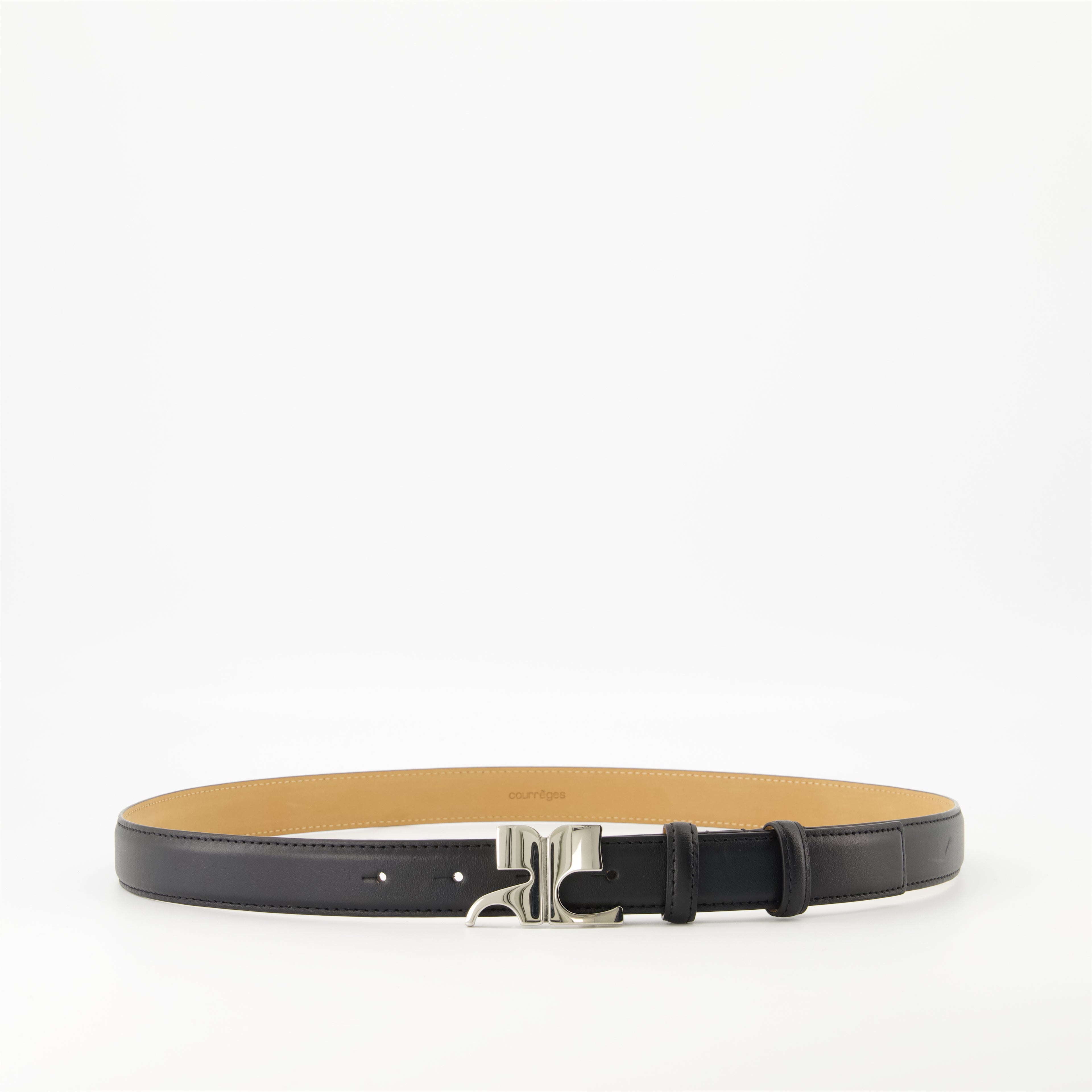 Ceintures Ceinture AC en cuir Courrèges Noir Homme
