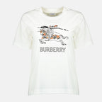 Image of the Burberry Women's EKD Stech T-shirt in white - Spring-Summer 2026 - Front View