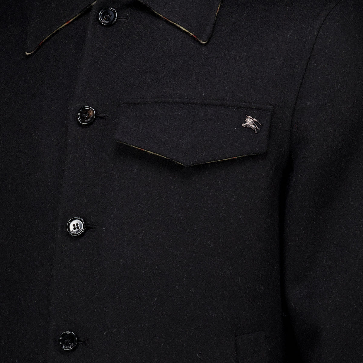 Vestes Thorn Wool Overshirt Burberry Noir Homme