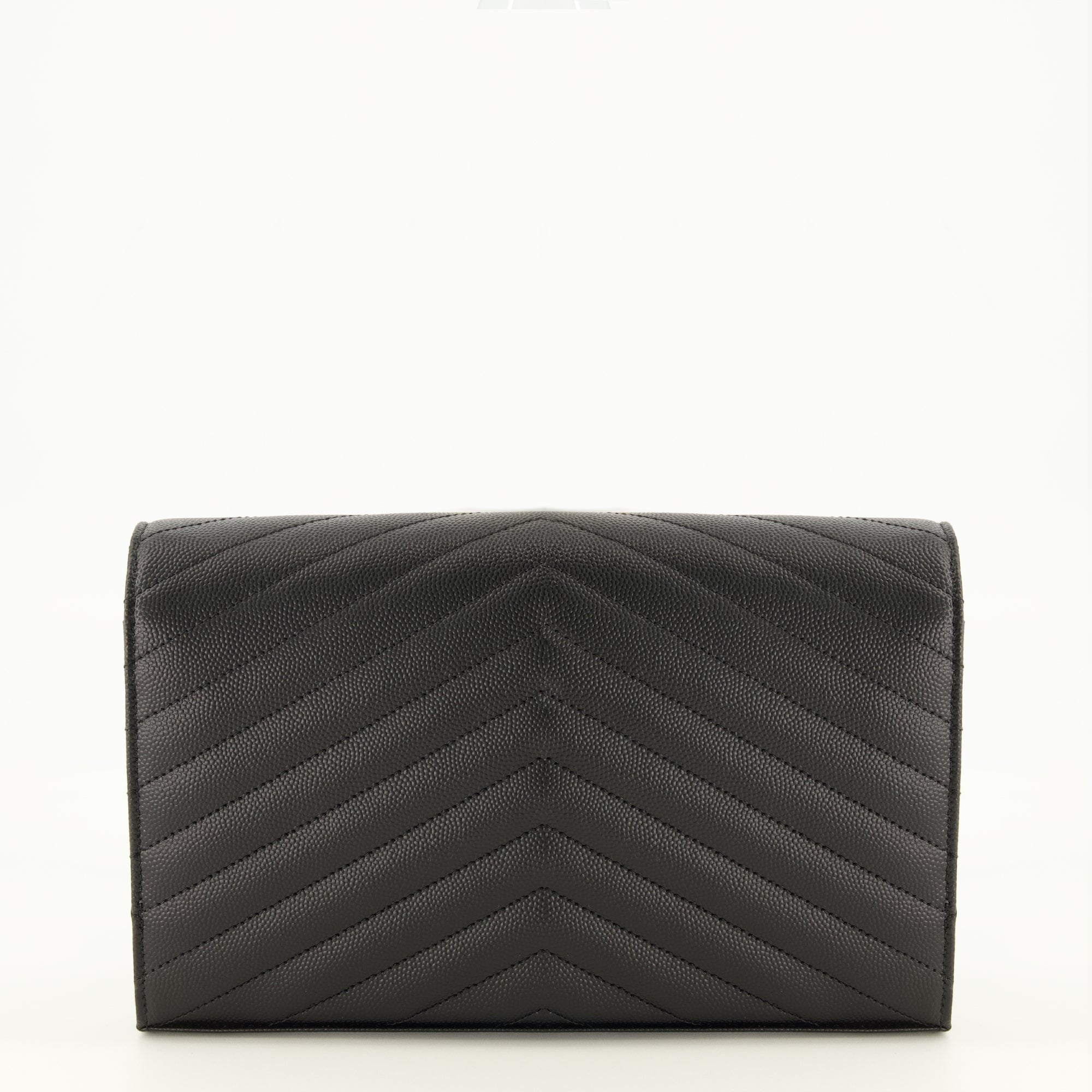 Petite maroquinerie Cassandre Kettenbörse aus schwarzem Leder Saint Laurent Noir Femme