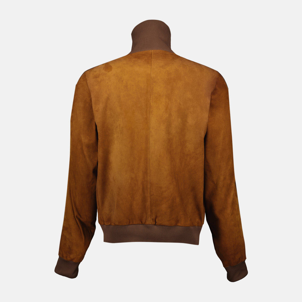 Manteaux Blouson en veau velours Prada Marron Homme