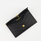 Pequeños artículos de cuero Portacartas Cassandre Fragments Saint Laurent Negro Femme