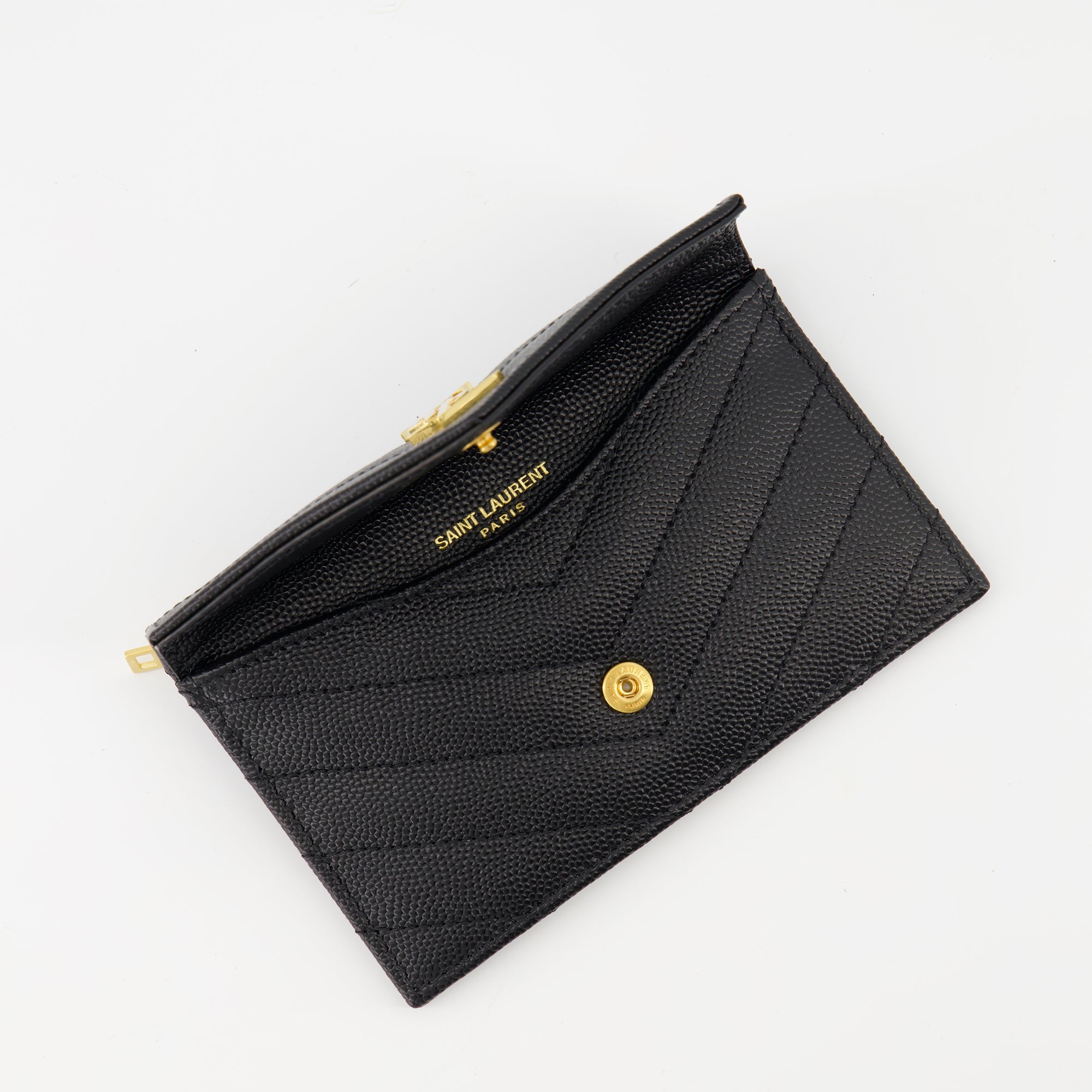 Small leather goods Cassandre Fragments Card Holder Saint Laurent Black Femme