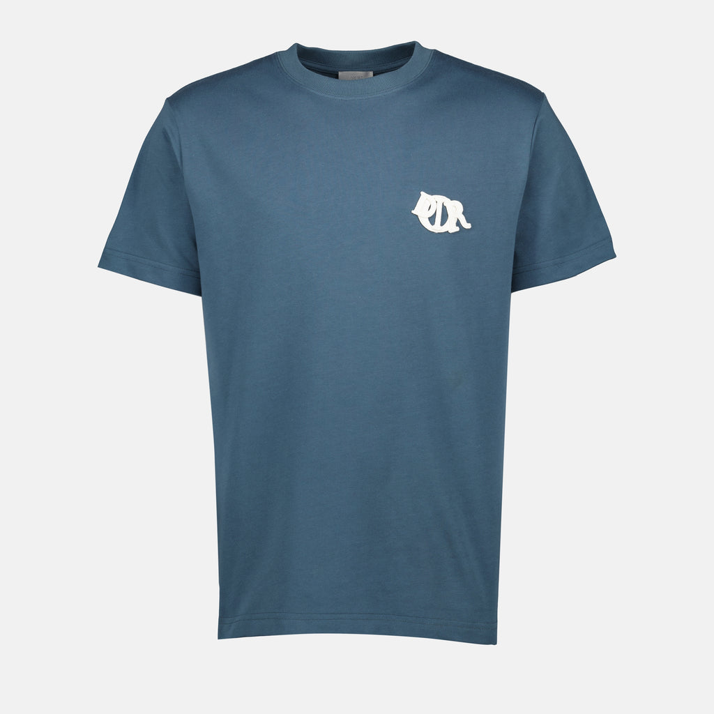 T-shirts T-shirt à logo brodé Dior Bleu Homme