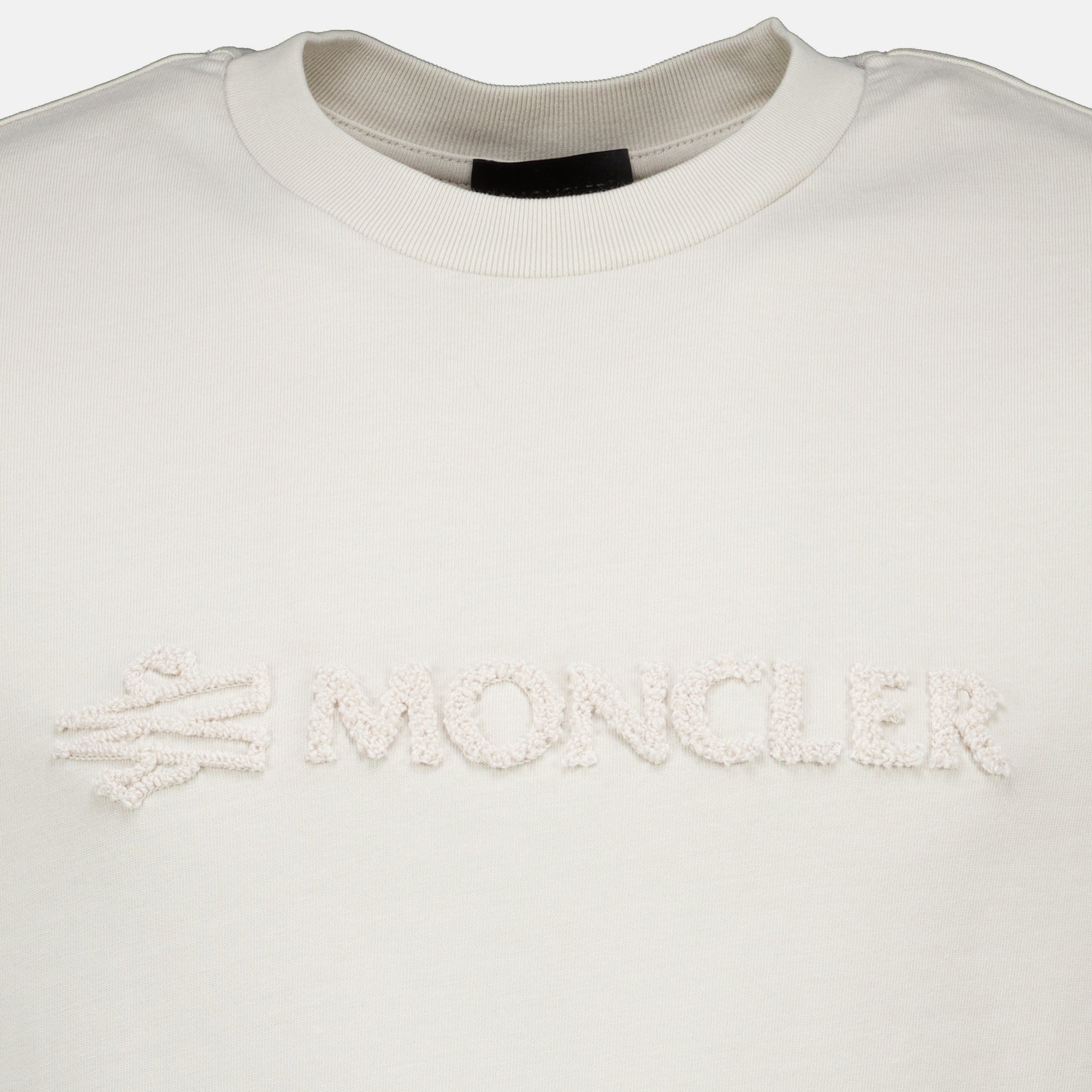 T-shirts T-shirt en coton à logo blanc Moncler Blanc Homme