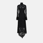 Abiti Robe longue en dentelle Rabanne Nero Femme