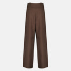 Pantalons Braune weite Baumwollhosen Iro Marron Femme