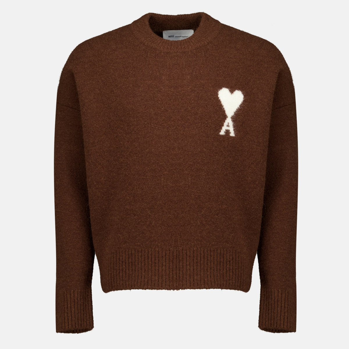 Maille AMI Heart Brown Sweater Ami PARIS Marron Unisexe