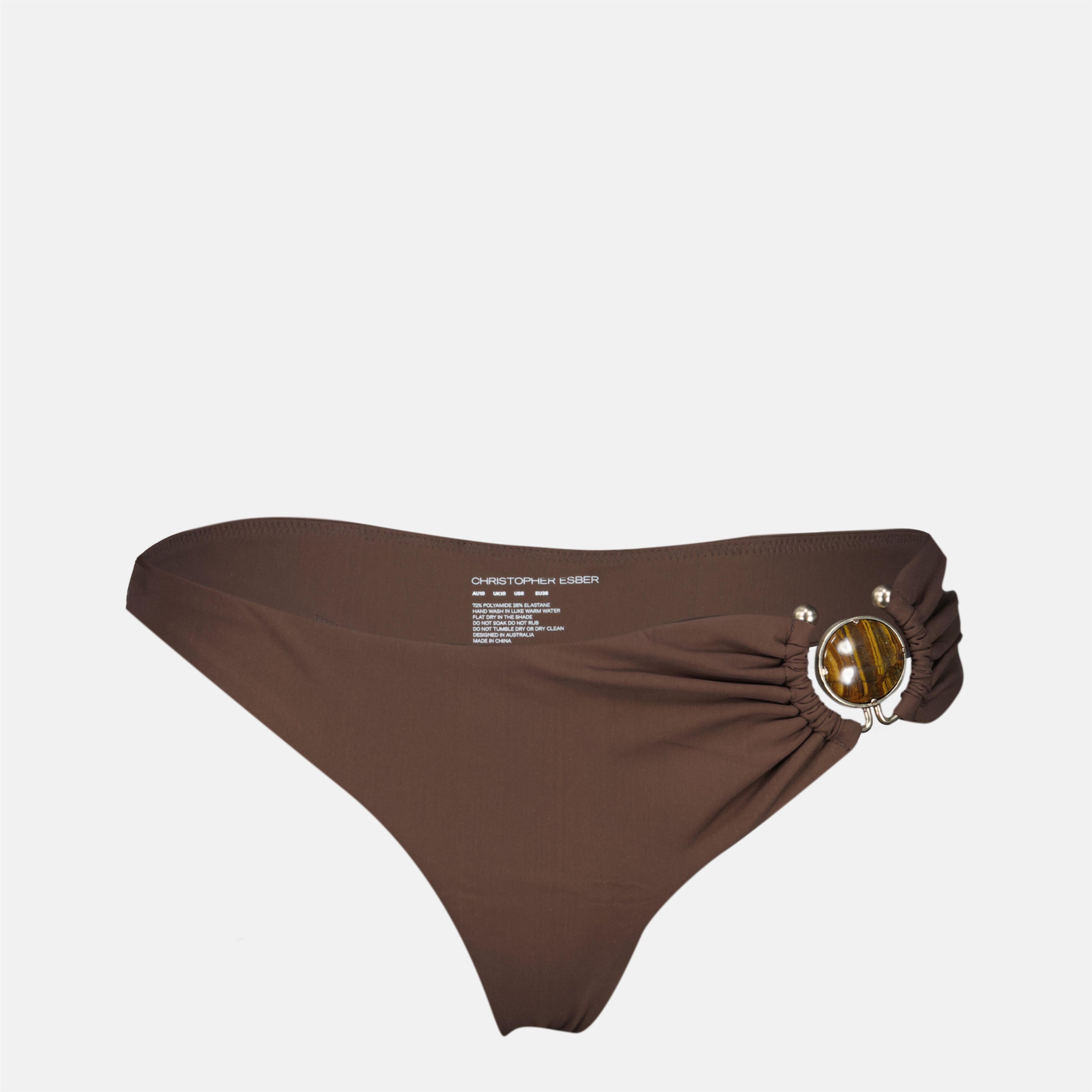 Image de l'article Bas de maillot Mineral Stone marron de la marque Christopher Esber pour Femme - Saison Printemps-Été 2026 - Vue de Face