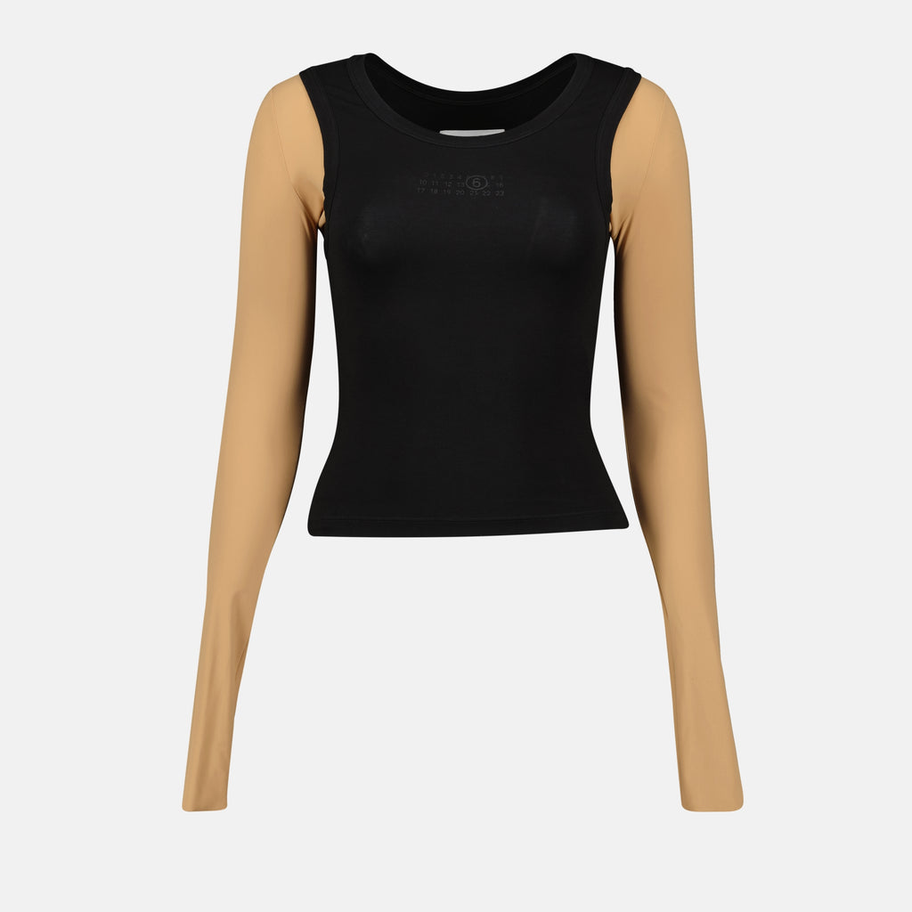 Tops Top bi - matière Mm6 Noir Femme