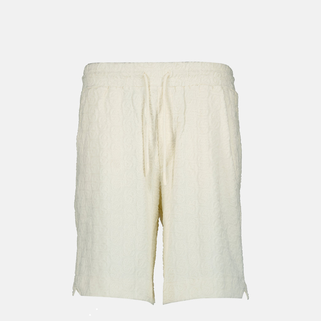 Imagem do short monograma branco da marca Drole De Monsieur para Homem - Temporada Primavera-Verão 2026 - Vista Frontal