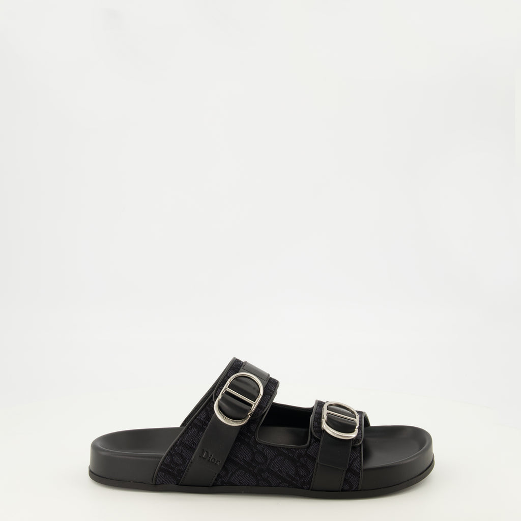 Chaussures ouvertes ブラックのアクアキャンバスサンダル Dior Noir Homme