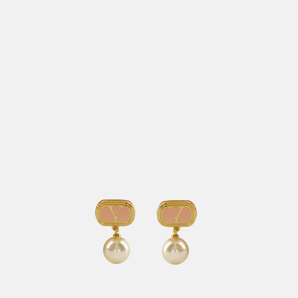 Image de l'article Boucles d'oreilles VLogo de la marque Valentino Garavani pour Femme - Saison Automne-Hiver 2025 - Vue de Face