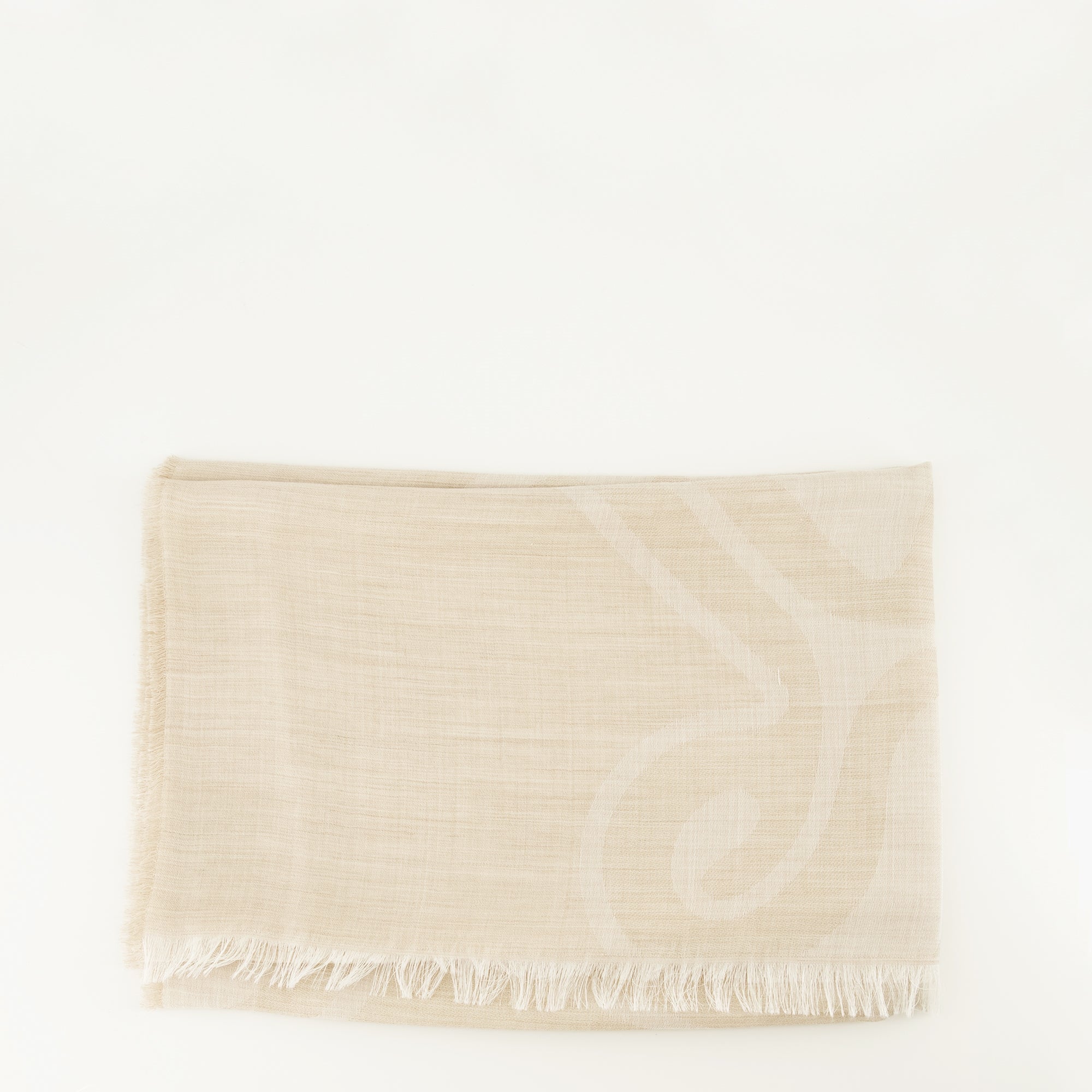 Image de l'article Écharpe en cachemire et soie beige de la marque Max Mara pour Femme - Saison Printemps-Été 2026 - Vue de Face