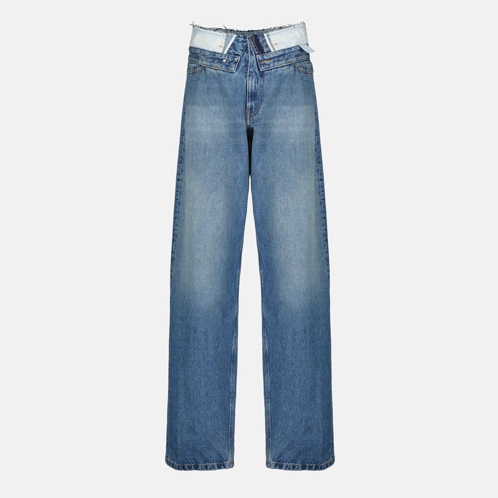 Bild der gerade geschnittenen Jeans aus Denim der Marke Mm6 für Damen - Frühjahr-Sommer 2026 - Vorderansicht