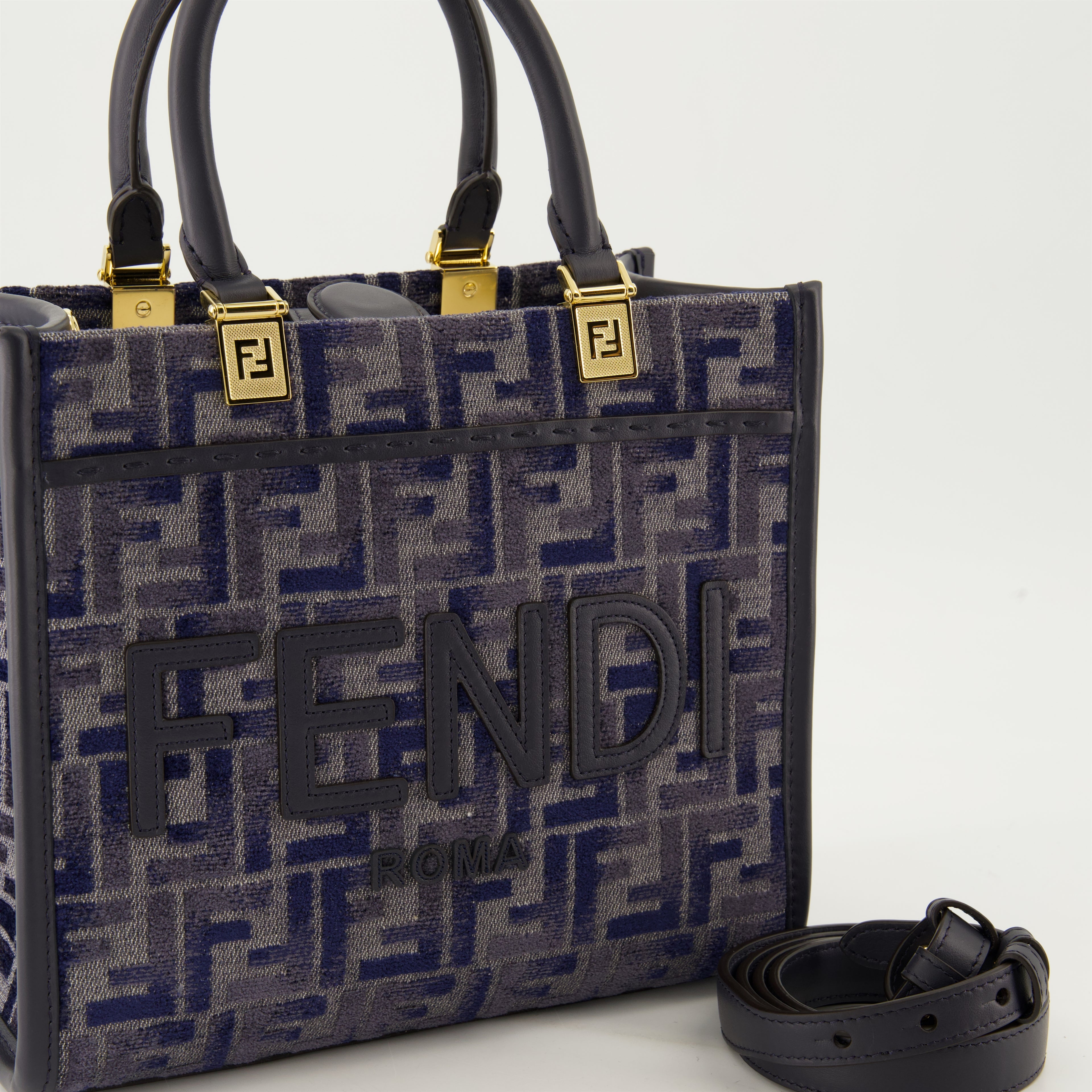 토트백 선샤인 토트 백 Fendi 진한 파란색 Femme